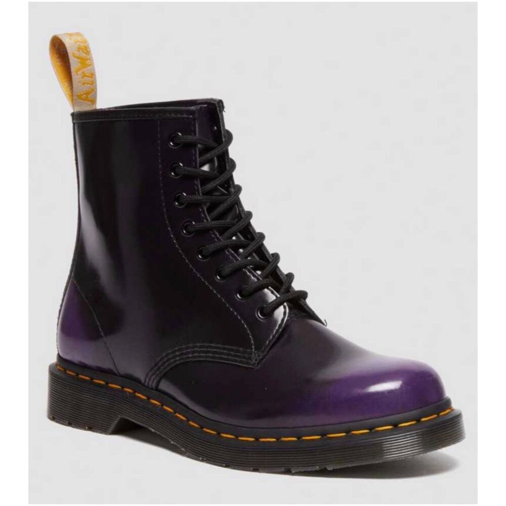 DR MARTENS 1460 Vegan Lace Up Black Purple Boots